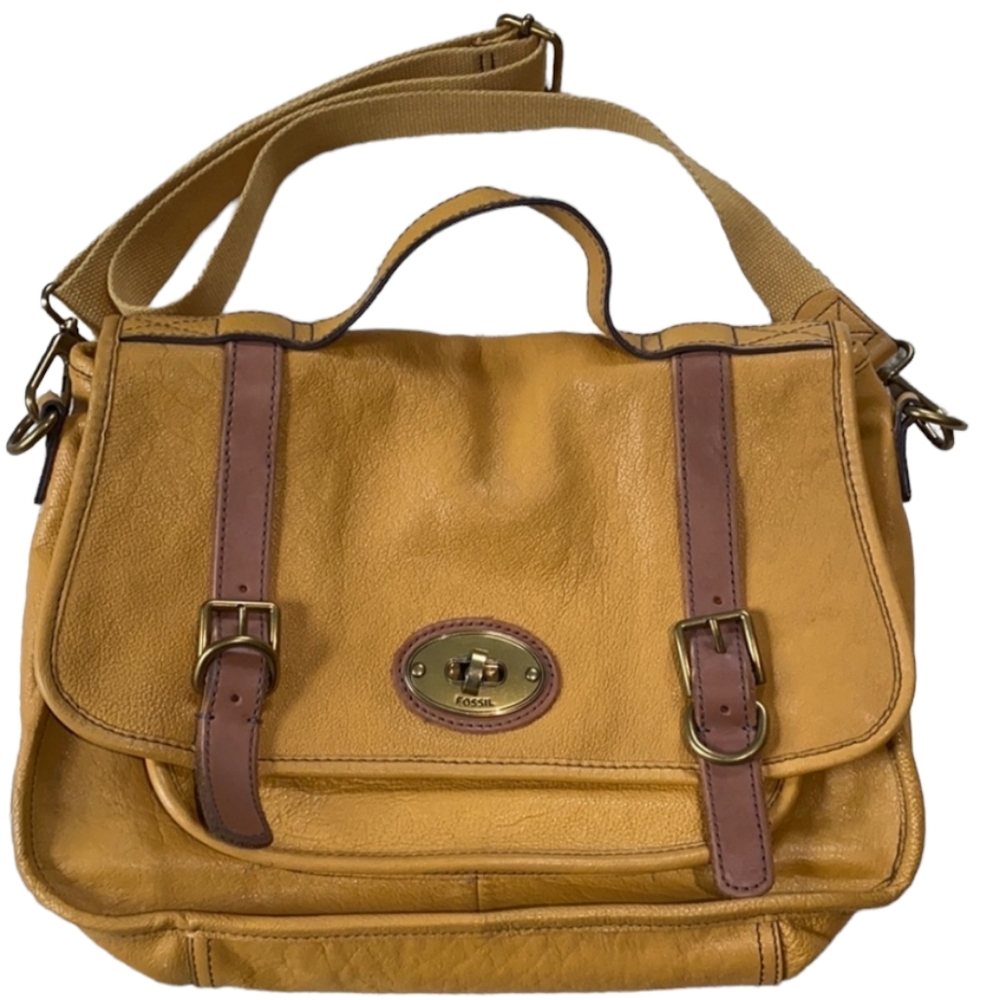 FOSSIL Messenger Tote Bag Genuine Leather Purse